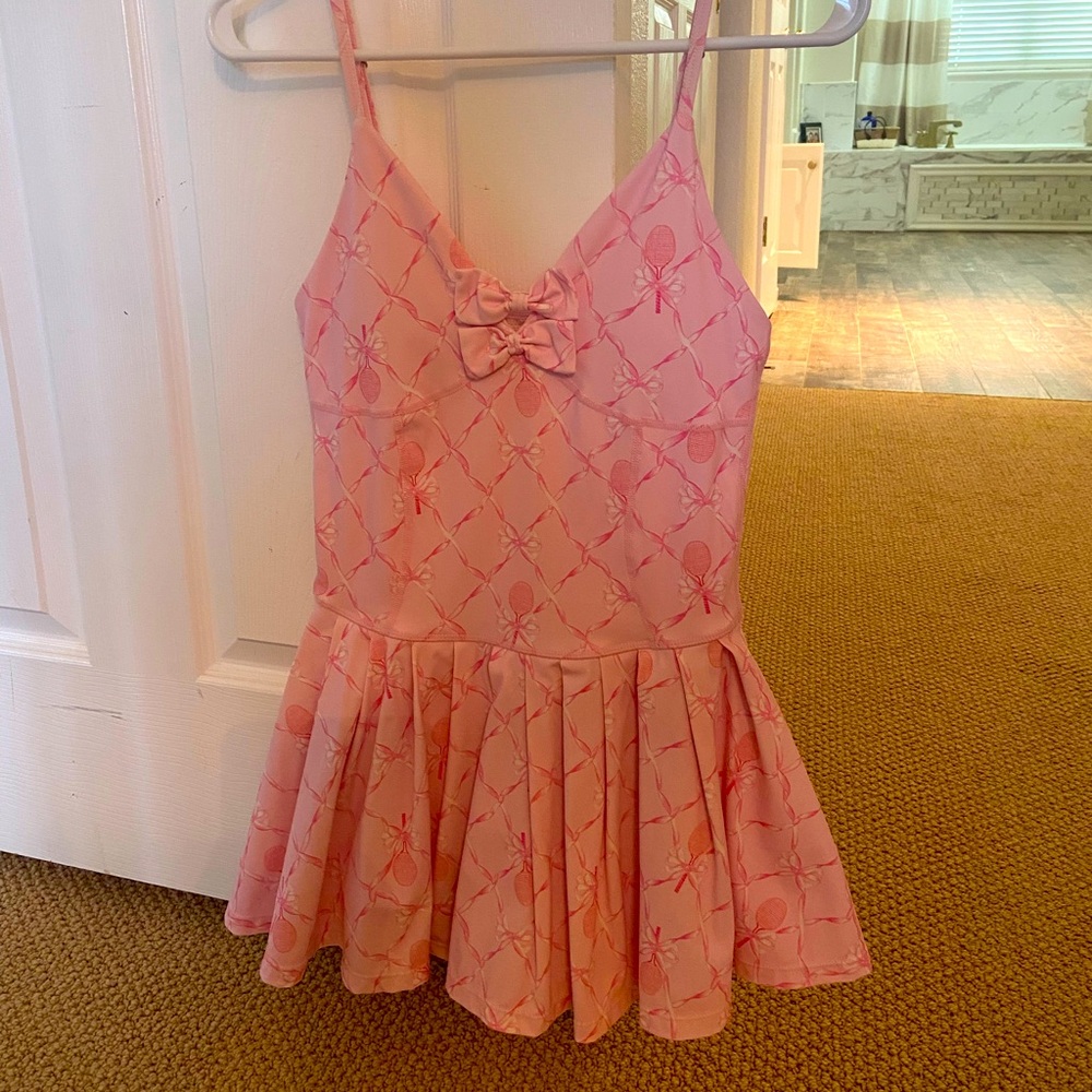 LoveShackFancy x Madison Appel Hubert Active Dress in Candy Lipstick XS EUC